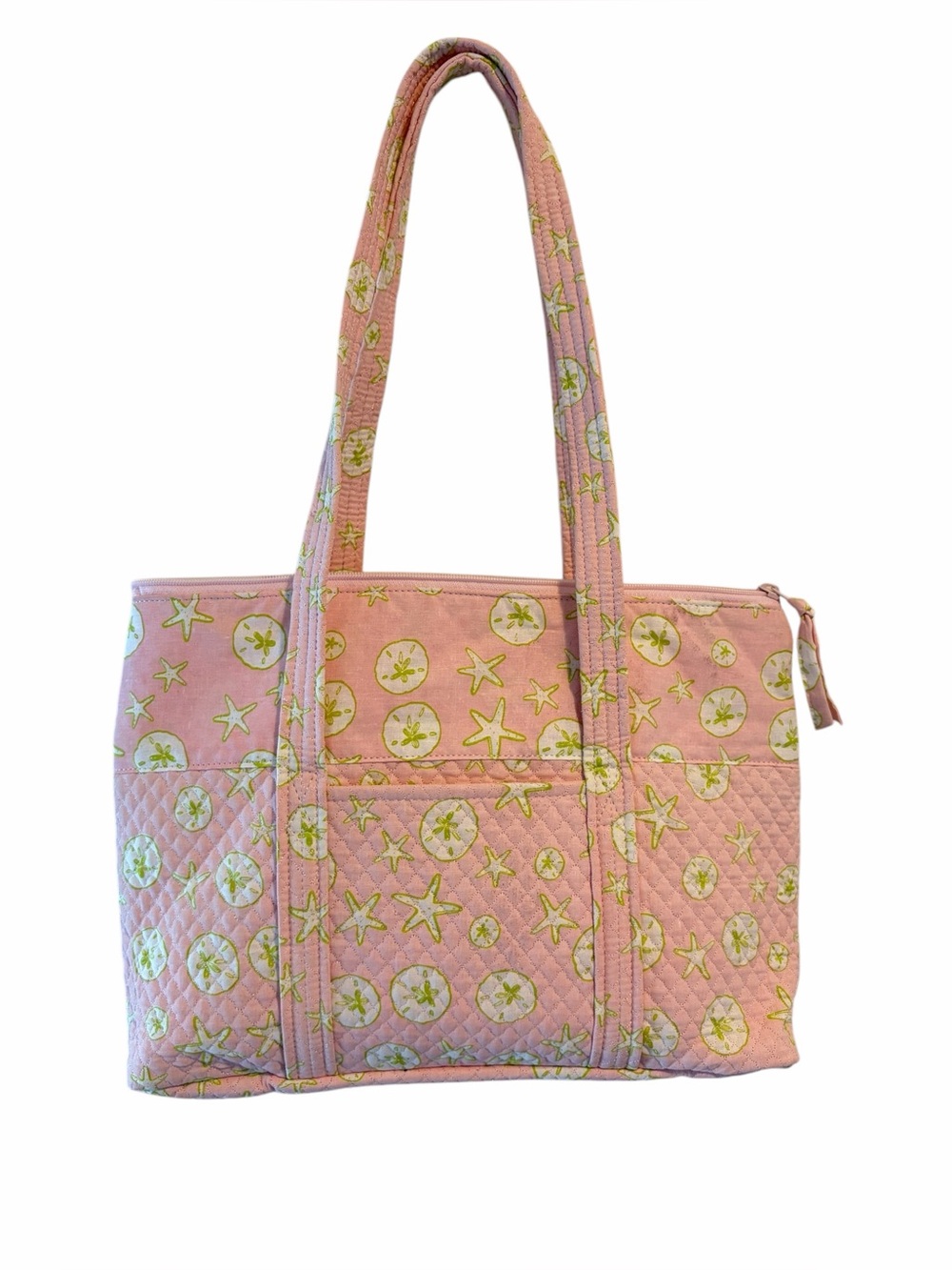 Pink Starfish Quilted Tote Bag